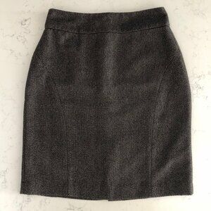 Banana Republic Birdseye Hi Waisted Lined Poly Rayon Pencil Skirt Brown Sz 4